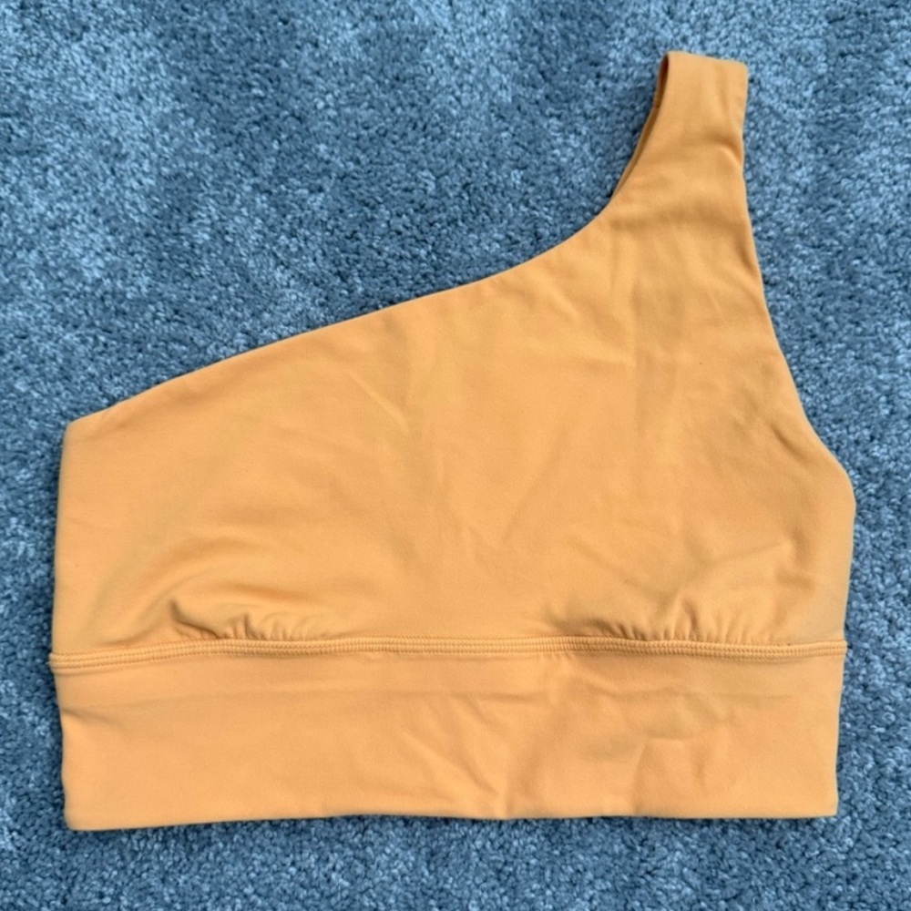 lululemon athletica One-Shoulder Sports Bra in Mustard